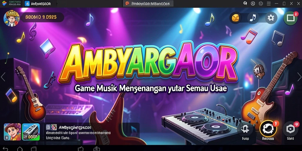 Tampilan gameplay AMBYARGACOR yang dinamis dan penuh warna.