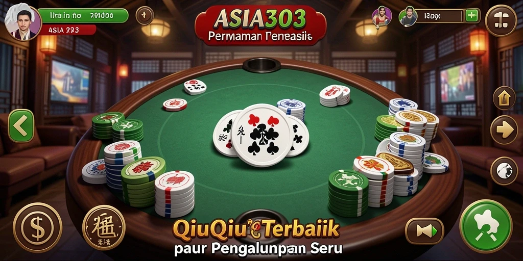 Screenshot utama ASIA303 menampilkan gameplay QiuQiu yang menarik.