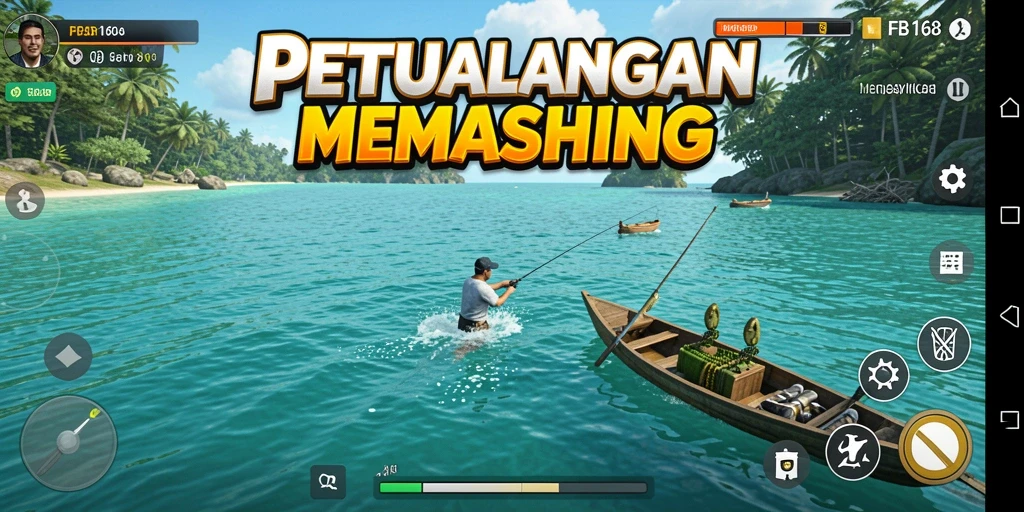 Tampilan gameplay FB168 yang memukau saat memancing ikan.