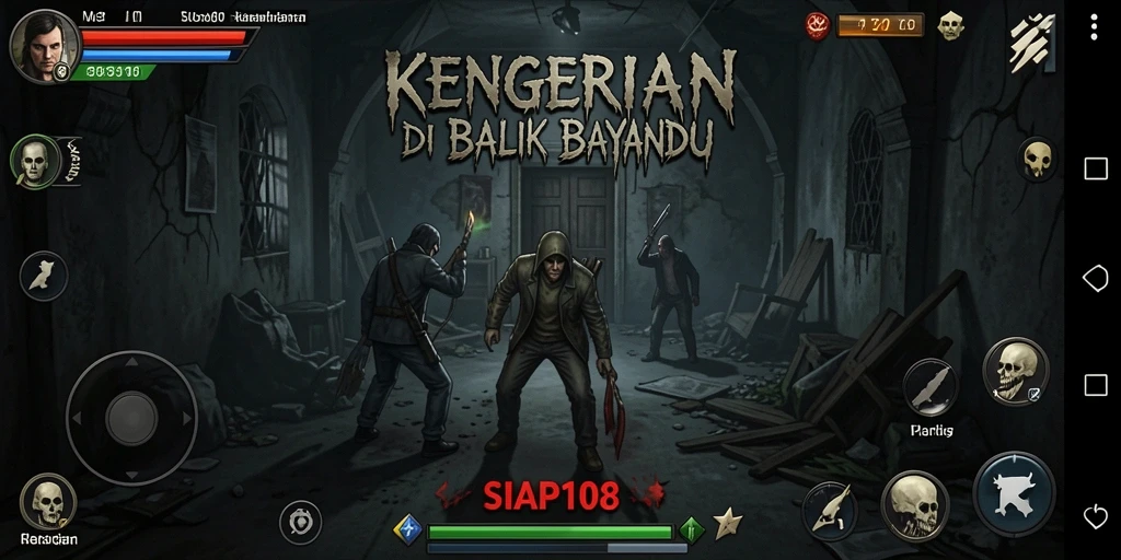Tampilan gameplay menakutkan dari SIAP108 dengan suasana horror yang mencekam.