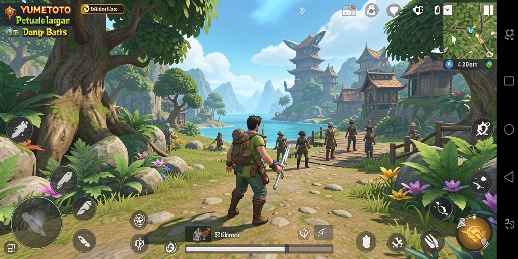 Gameplay YUMETOTO yang menampilkan eksplorasi dunia terbuka.