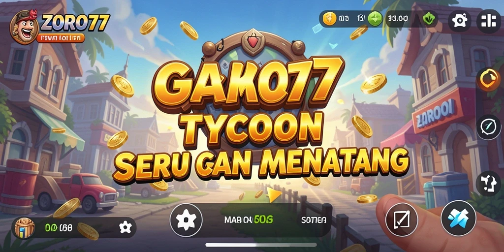 Tangkapan layar gameplay ZORO77 menampilkan aksi membangun bisnis Tycoon.
